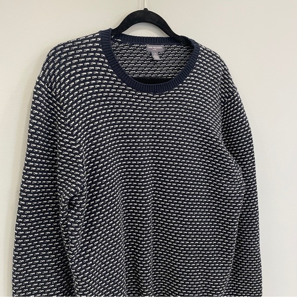 Van Heusen Navy Patterned Crew Neck - Picture 2 of 6